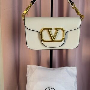 Inspired White  VLOGO Leather  HandBag